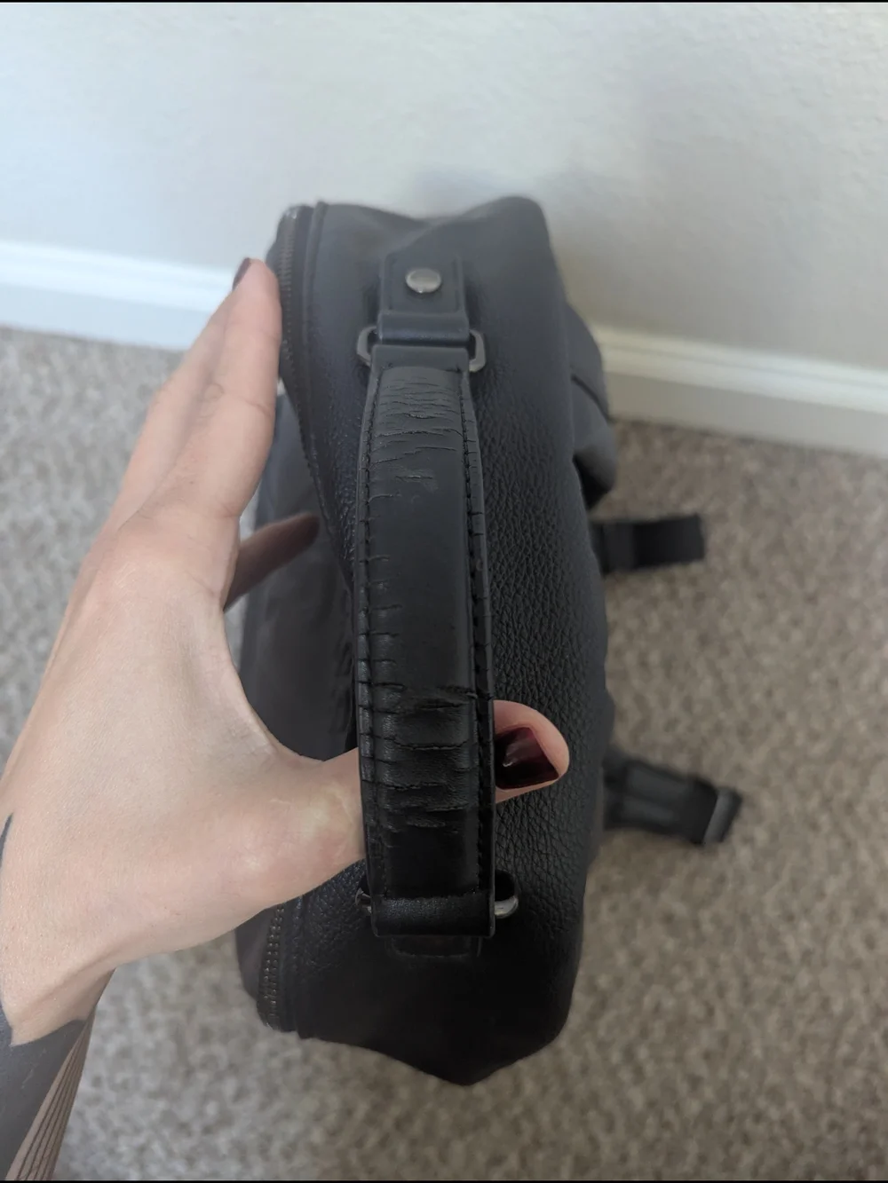 GUESS Black Leather Backpack